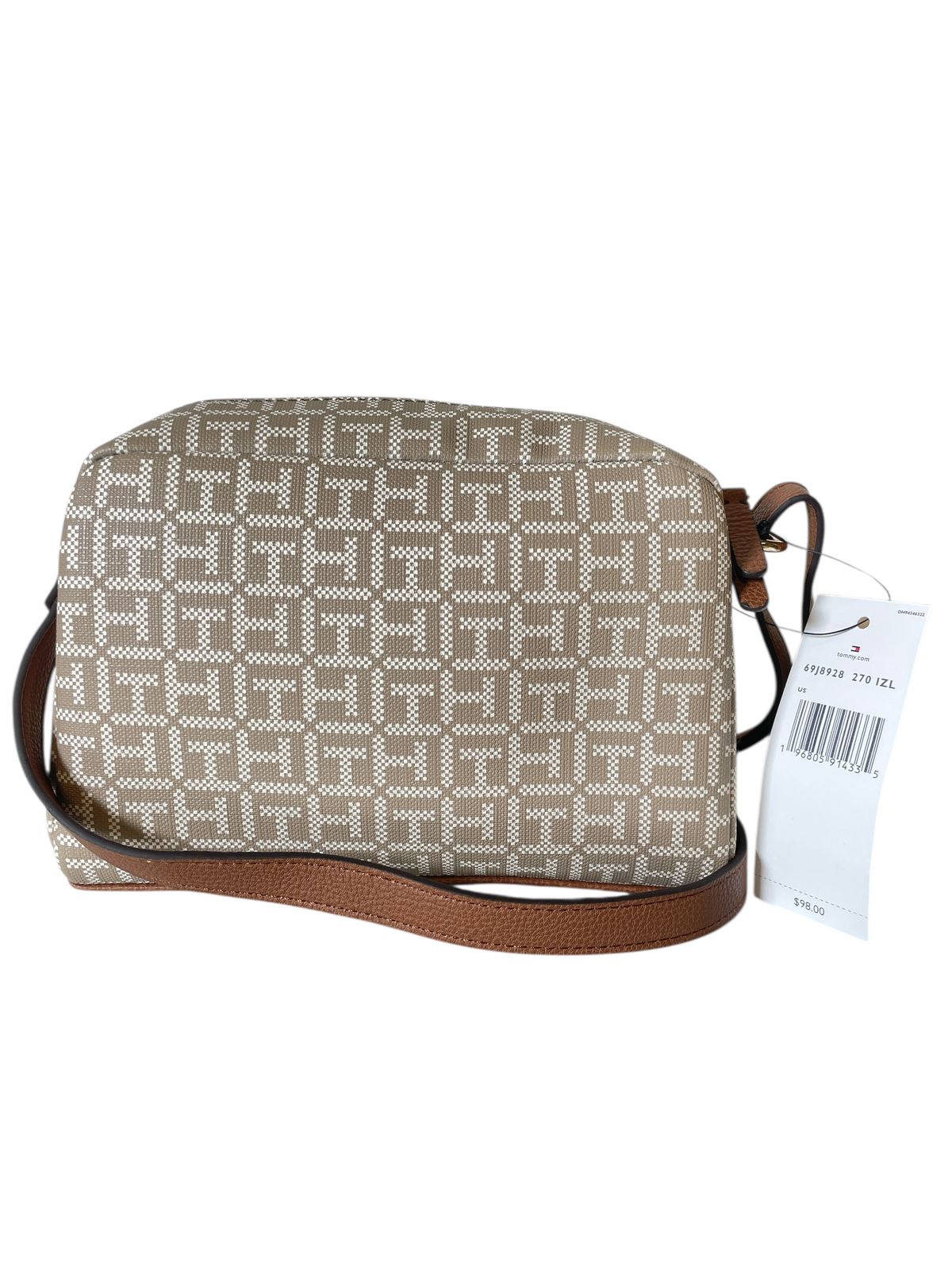 BOLSO TOMMY HILFIGER SIGNATURE BEIGE CON FRANJAS