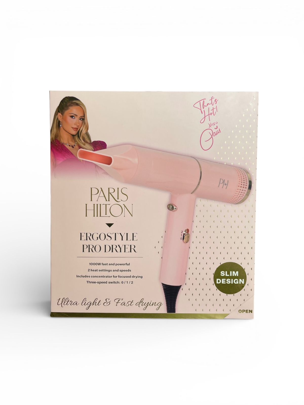 SECADORA DE CABELLO PARIS HILTON ERGOSTYLE PRO DRYER 1000W