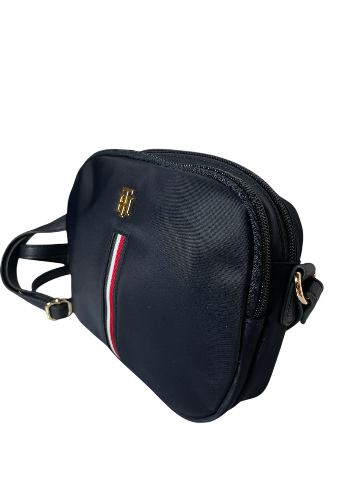 BOLSA CROSSBODY TOMMY HILFIGER AZUL O BEIGE DOBLE COMPARTIMENTO