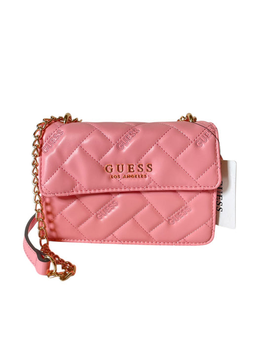 BOLSA CLUTCH GUESS ACOLCHADA CON CADENA DORADA