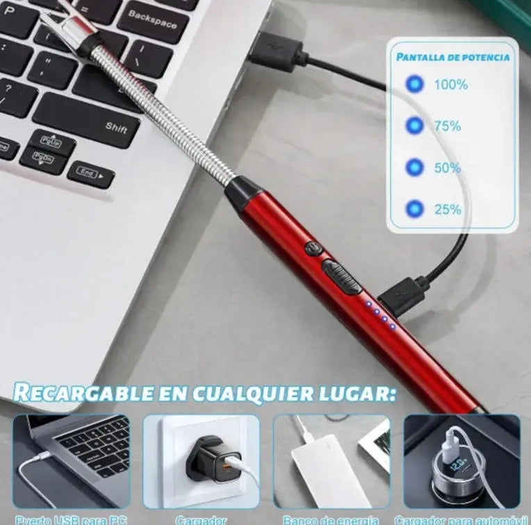 PAQUETE DE 5 ENCENDEDORES ELÉCTRICOS DE ARCO RECARGABLE