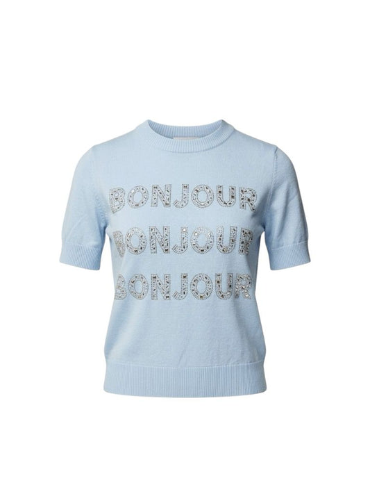 BLUSA TEJIDA KARL LAGERFELD PARIS – "BONJOUR" CRYSTAL EDITION