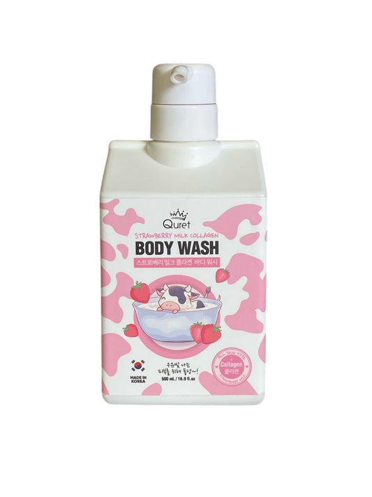 QURET - GEL DE BAÑO CON COLÁGENO Y LECHE DE FRESA